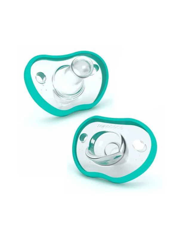 Chupón flexy color verde con 2 piezas