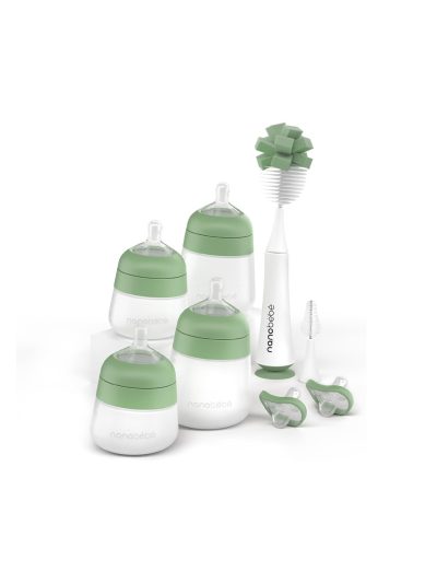 Set de limpieza para biberones de color salvia